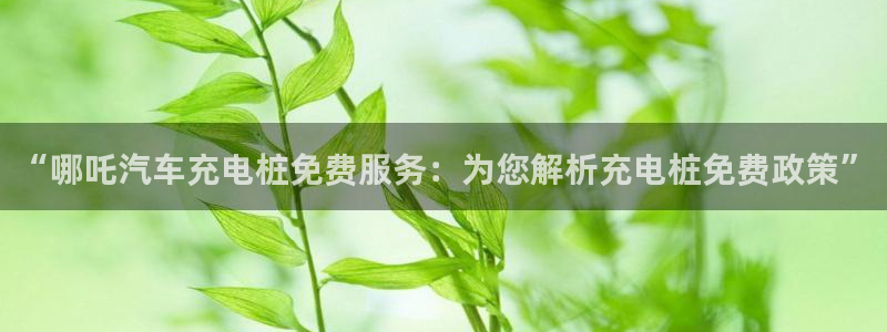 威廉希尔服务器在哪：“哪吒汽车充电桩免费